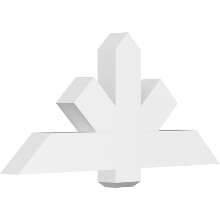 Ekena Millwork Kennewick Architectural Grade PVC Gable Bracket, 48"W x 22"H x 4"D x 6"F, 11/12 Pitch GBP048X22X0406KEN00